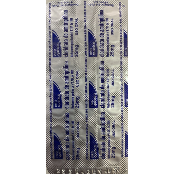 Cloridrato de amitriptilina 25mg 20 comprimidos